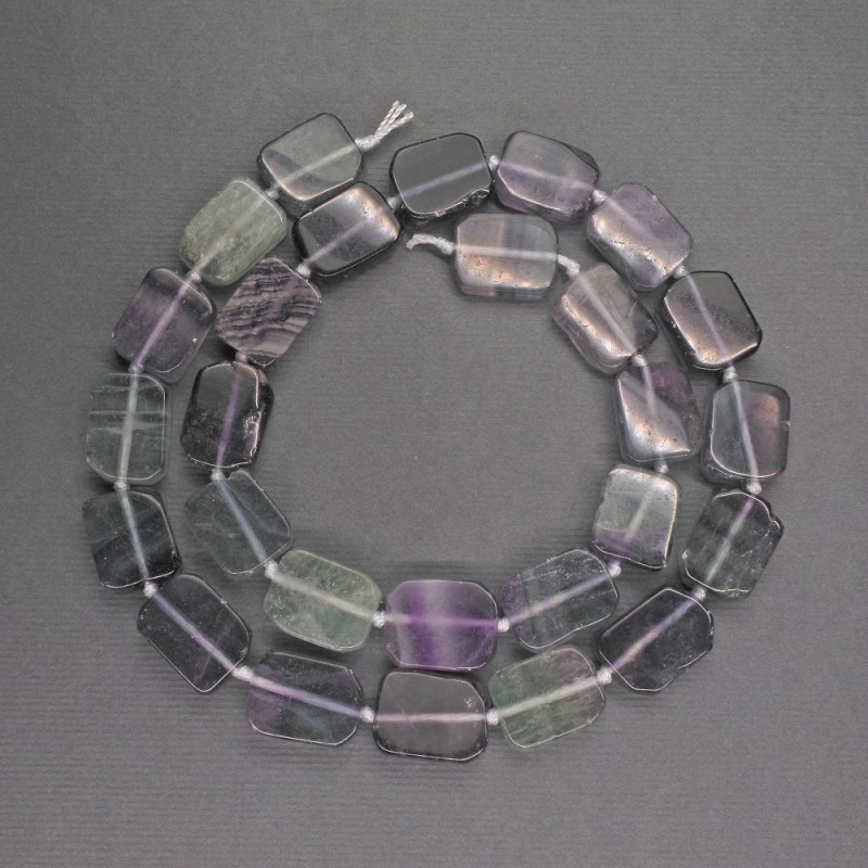 Koraliki z fluorytu prostokątne, 10×13×3 mm, długość około 42 cm