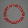 Koraliki z naturalnego czerwonego koralu, cylindryczne rurki, średnica 3,5×5,5 mm, długość 40 cm+