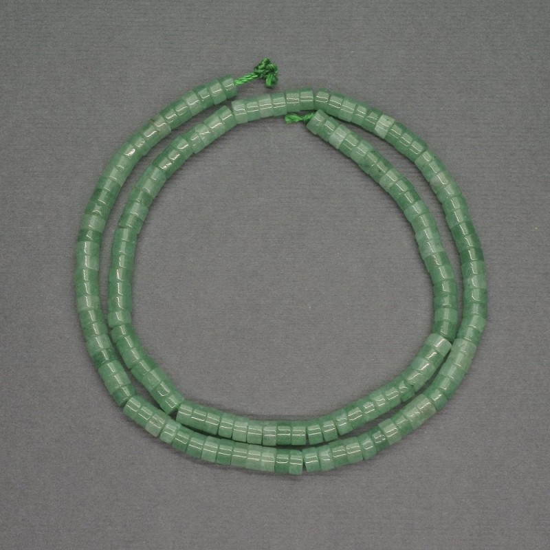 Koraliki z nefrytu w kształcie rondeli, średnica 4×2 mm, długość 38 cm