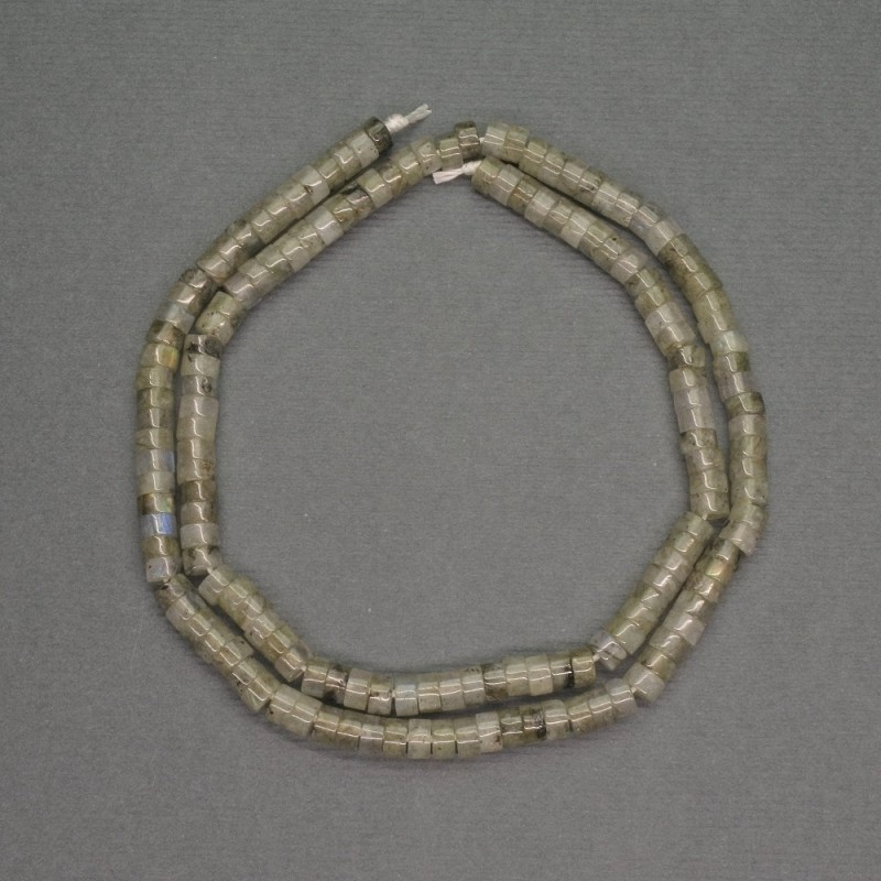 Koraliki z labradorytu w kształcie rondeli, 4x2 mm, długość 40 cm ±