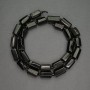 Koraliki z naturalnego kamienia czarny turmalin Sherl fasetowany cylindryczny, średnica 8×13 mm, średnica 3 mm, długość 41 cm ±