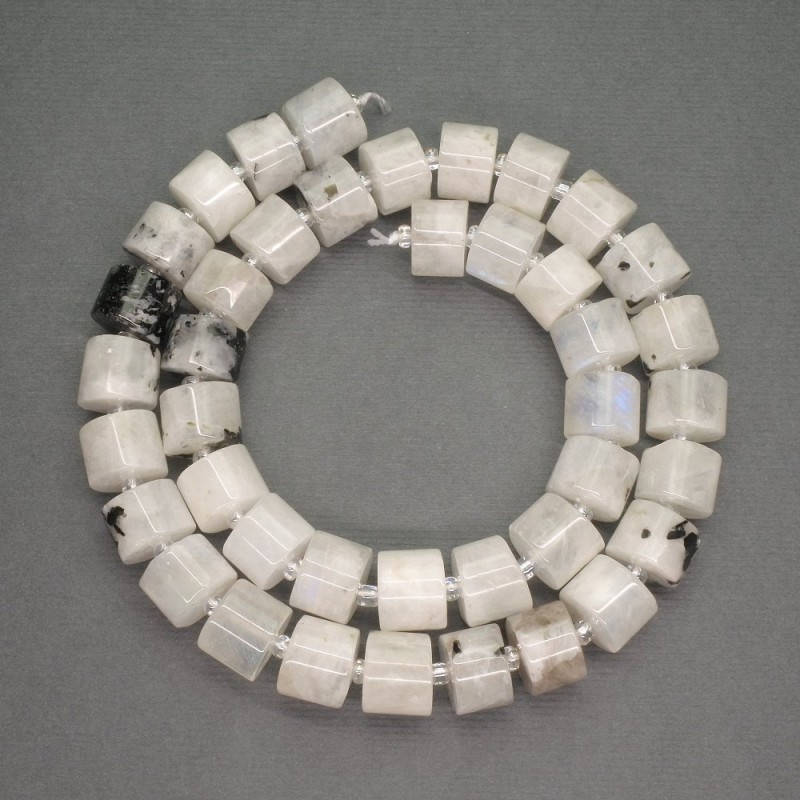 Koraliki z adularu cylindryczne, średnica 10×8 mm ±, koraliki o średnicy 3 mm, długość 40 cm+