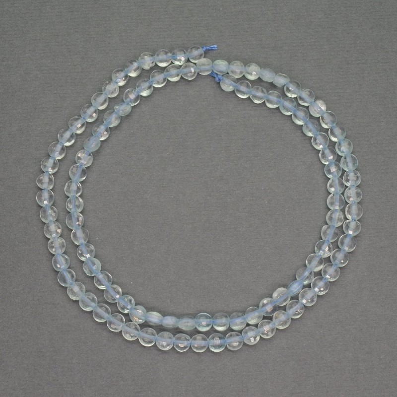 Koraliki z naturalnego topazu, fasetowane w kształcie monetki, średnica 4×3 mm, długość 40 cm