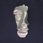 Broszka Akcent Twarz kolor matowego srebra 78×40 mm ± srebrzysty metal
