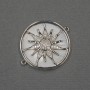 Konektor Słońce z naturalnym perłowym połyskiem 25×30×3 mm ± srebrzysty metal