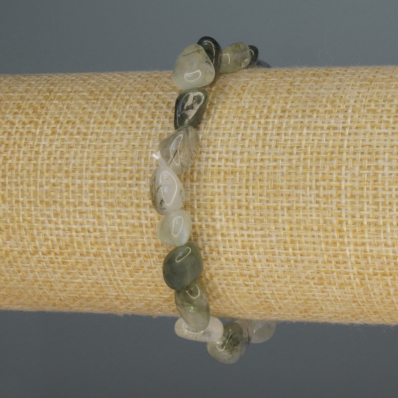 Bransoletka z kwarcu rutylowego włosowego, fasetowana, średnica 8-10×7 mm, długość 18 cm, elastyczna