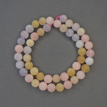 Koraliki Morganit - gładkie kulki, średnica 8 mm +/- na nici, długość 39 cm+