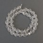 Koraliki górskiego kryształu fasetowane, średnica 9×8 mm ±, długość 38 cm ±, na nici