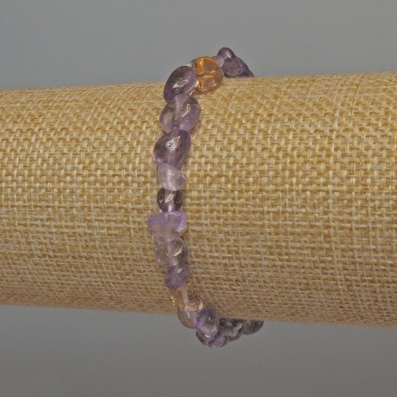 Bransoletka z ametynu fasetowana, 7–9×7 mm, długość 18 cm, na elastycznej gumce