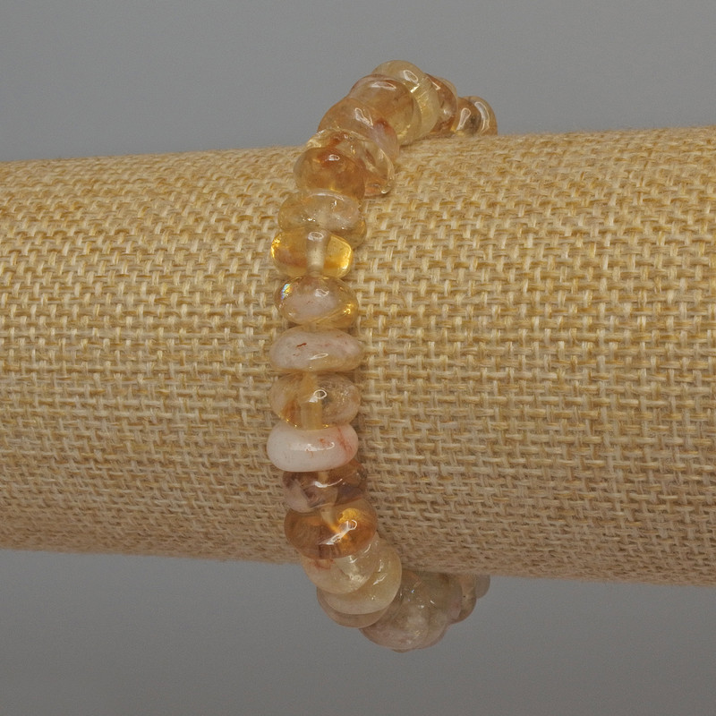 Bransoletka z cytryną fasetowaną, o wymiarach 10×5 mm, długość 18 cm, elastyczna