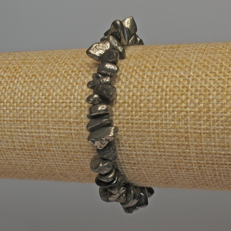 Bransoletka z pirytu – drobina, średnica 7–10×3–7 mm, długość 18 cm, elastyczna
