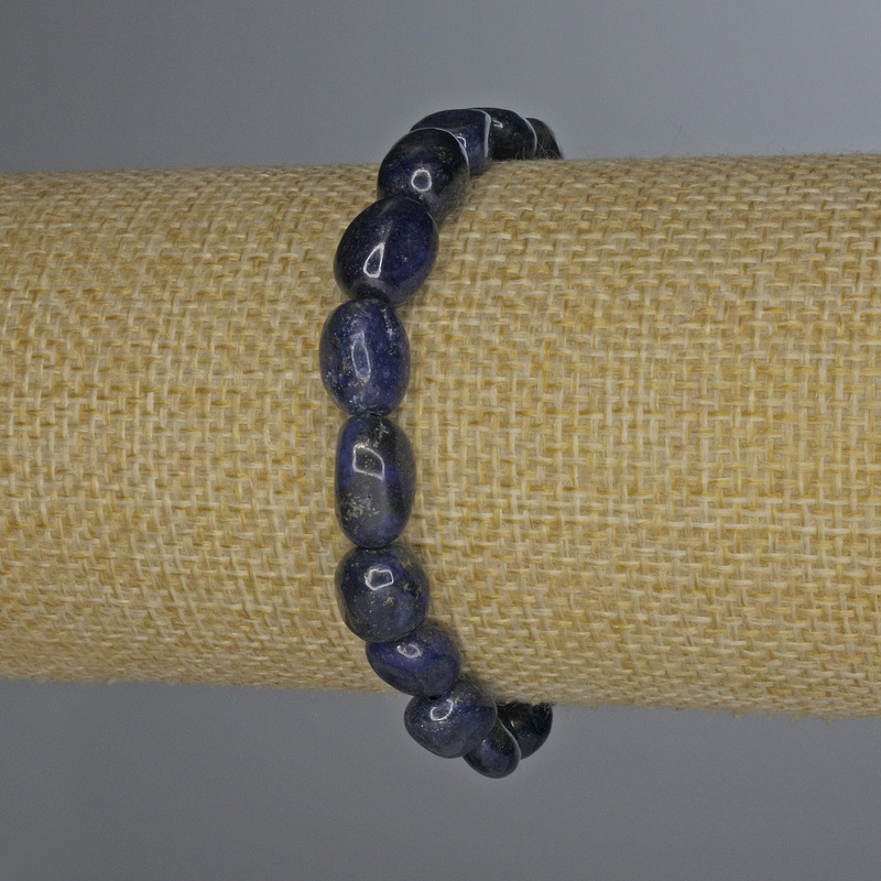 Bransoletka z lazurytu fasetowanego, średnica 10×7 mm, długość 18 cm, na elastycznej gumce