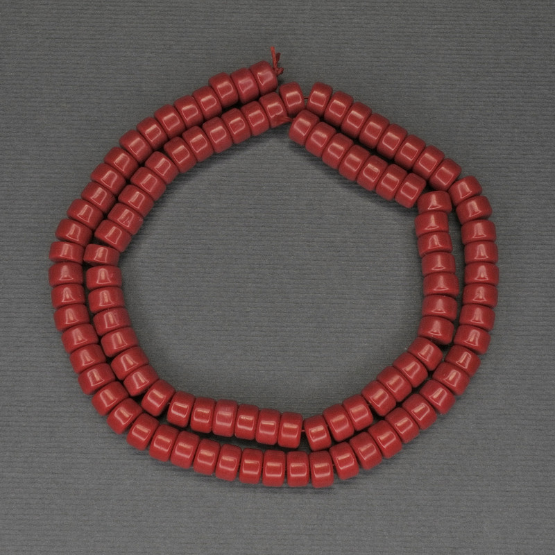 Koraliki w kształcie rondeli z sztucznego koralu (6×4 mm), długość 40 cm, na nitce