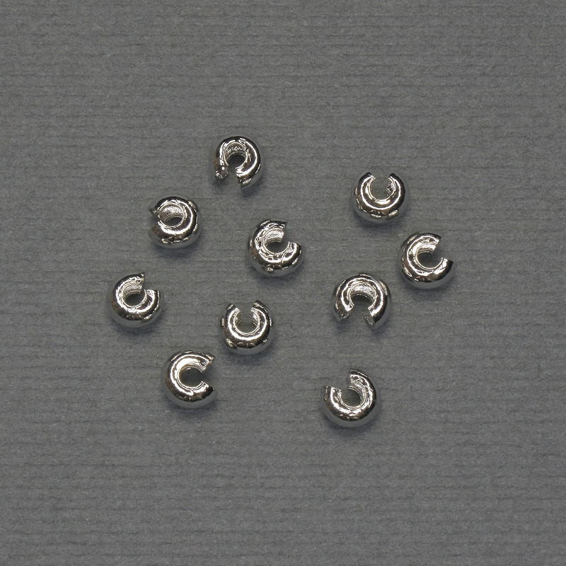 Krympa jubilerska do crimpa, srebrzysta, 4,5 mm