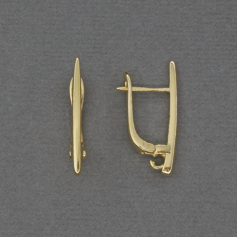 Haczyki do kolczyków z złocistego metalu 22×2 mm - para