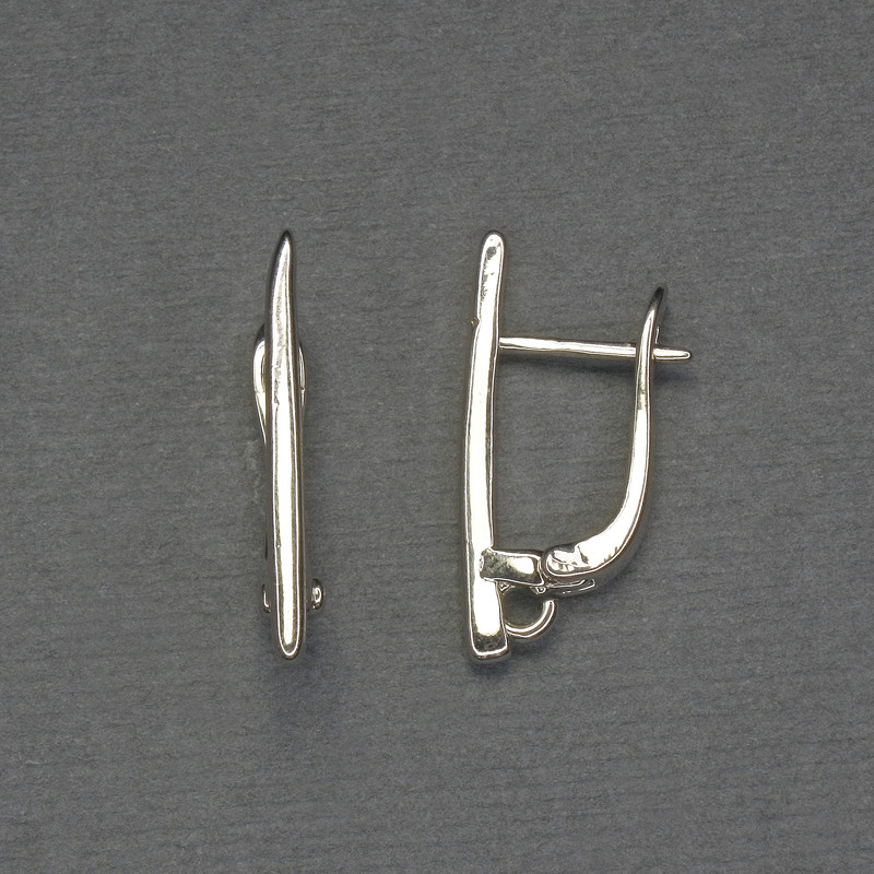 Sztyfty do kolczyków z srebrzystego metalu 22×2 mm – para