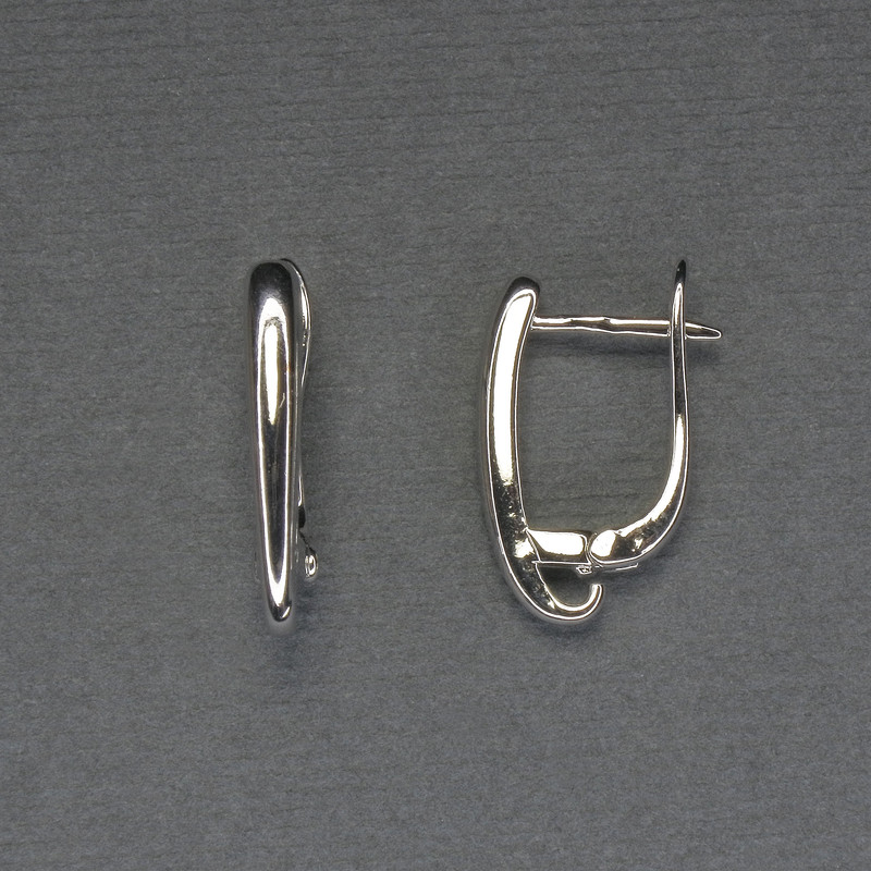 Sztyfty do kolczyków z metalem srebrzystym 18×3 mm + - para