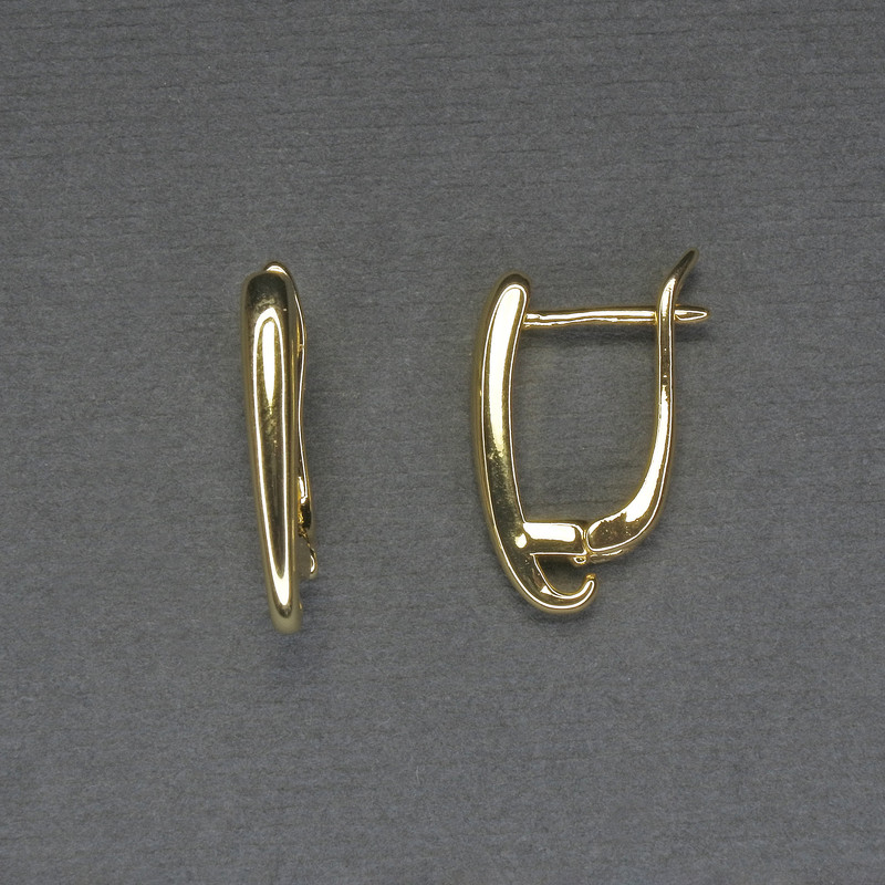 Bigle do kolczyków z metalu złocistego 18×3 mm – para
