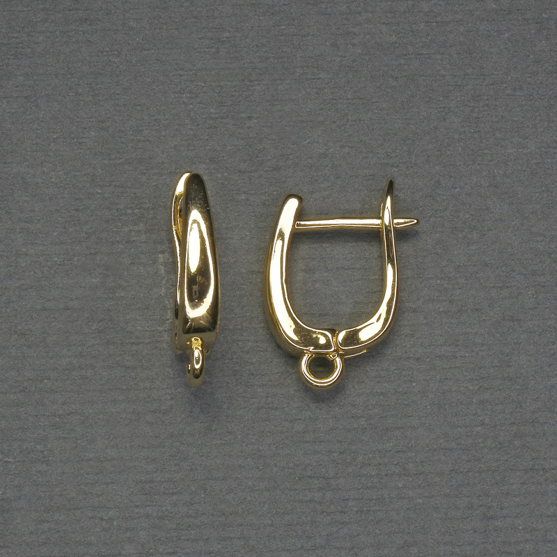 Bigle do kolczyków z metalem złocistym 16×3 mm – para