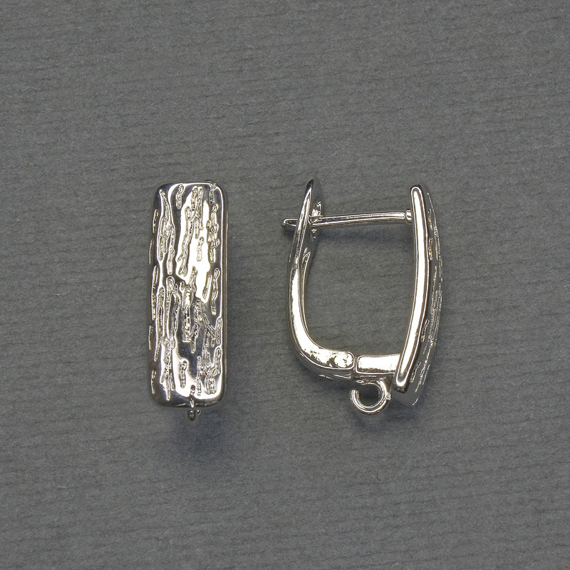 Sztyfty do kolczyków z metalem srebrzystym 18×6 mm — para
