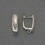 Sztyfty do kolczyków z metalem srebrzystym 18×6 mm — para