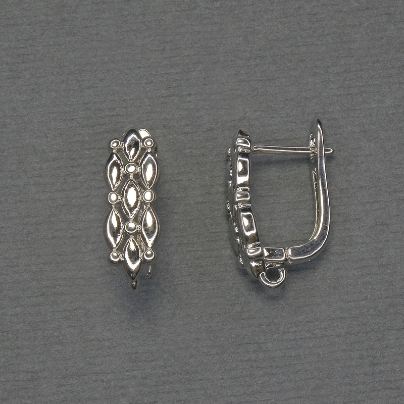 Sztyfty do kolczyków ze srebrzystego metalu 18×6 mm+ - para