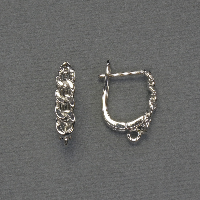 Haczyki do kolczyków ze srebrzystego metalu 18×4 mm