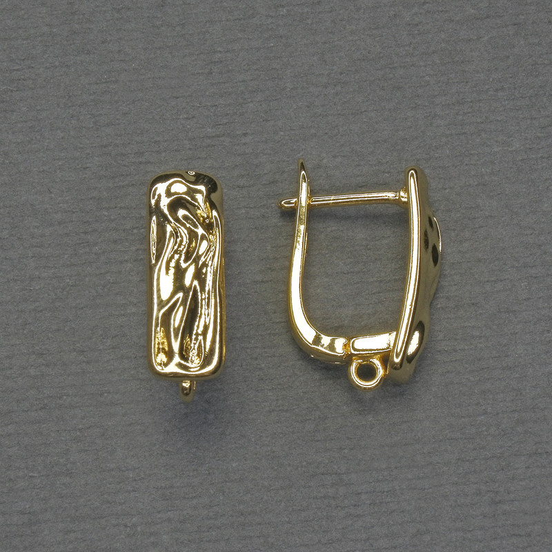 Sztyfty do kolczyków z złocistego metalu 17×6 mm – para