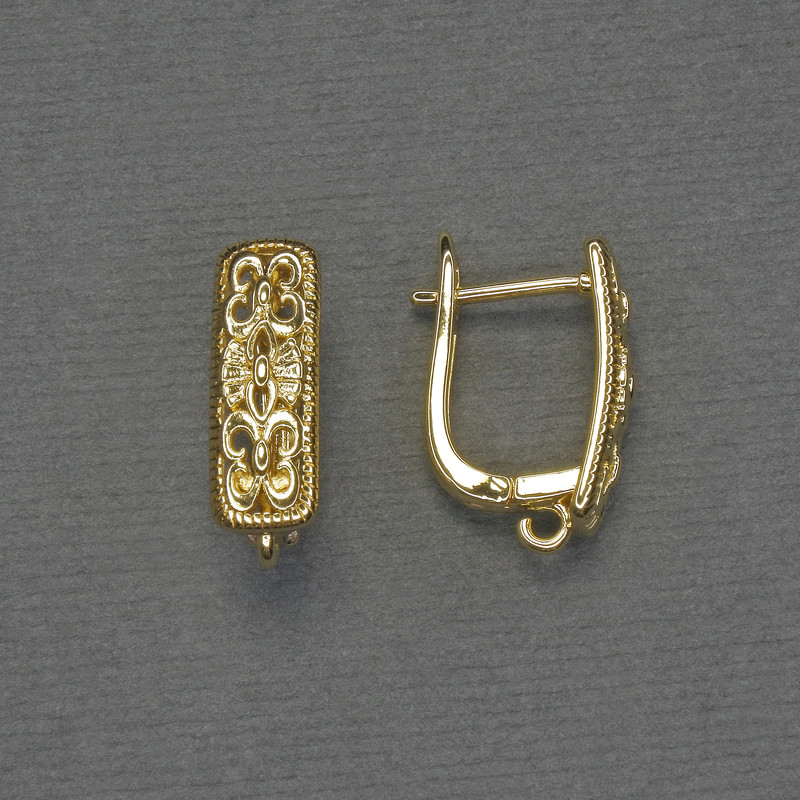 Złote sztyfty do kolczyków 17×6 mm – para