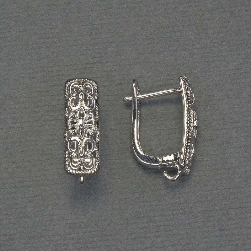 Haczyki do kolczyków z metalu w kolorze srebra 17×6 mm – para