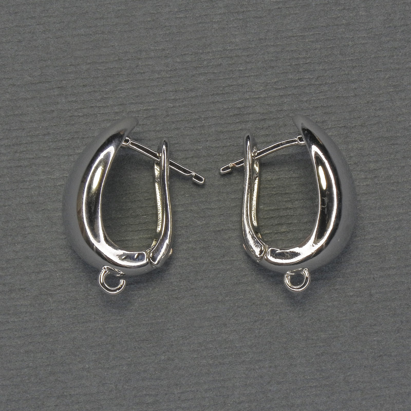 Sztyfty do kolczyków z metalu srebrzystego 18×10 mm – para