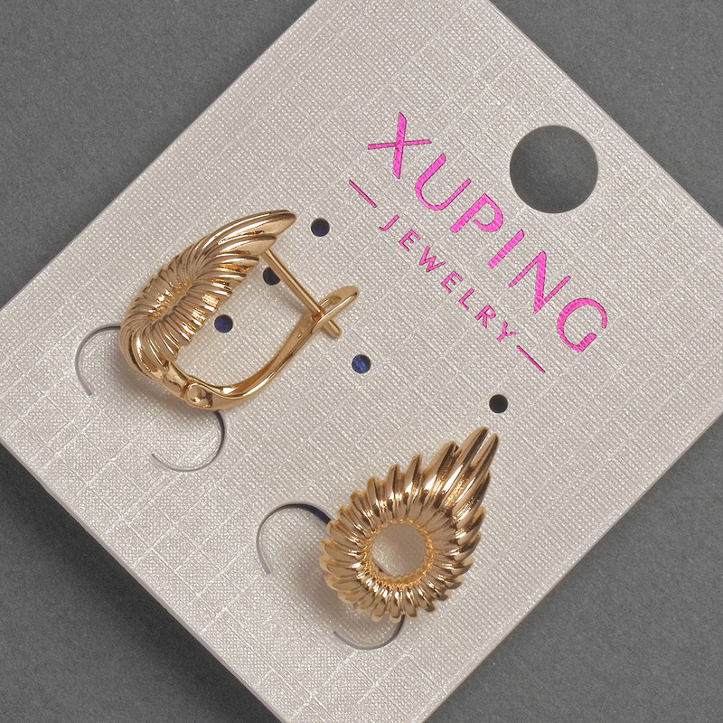 Kolczyki Xuping, średnica 11 mm, długość 18 mm, pozłacane 18K