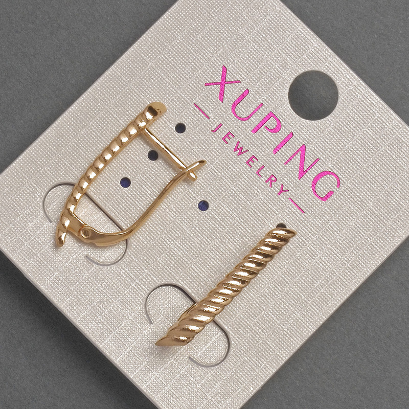 Kolczyki Xuping, średnica 3 mm, długość 24 mm, Pozłacane 18K