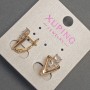 Kolczyki Xuping z białymi cyrkoniami, średnica 10 mm, długość 16 mm, pozłacane 18K