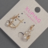 Kolczyki Xuping z białymi cyrkoniami i perłami Majorki, średnica 5-4-3 mm ±, długość 20 mm ±, pozłacane 18K