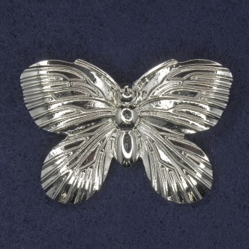 Broszka Motyl srebrzysty metal 42×30 mm+