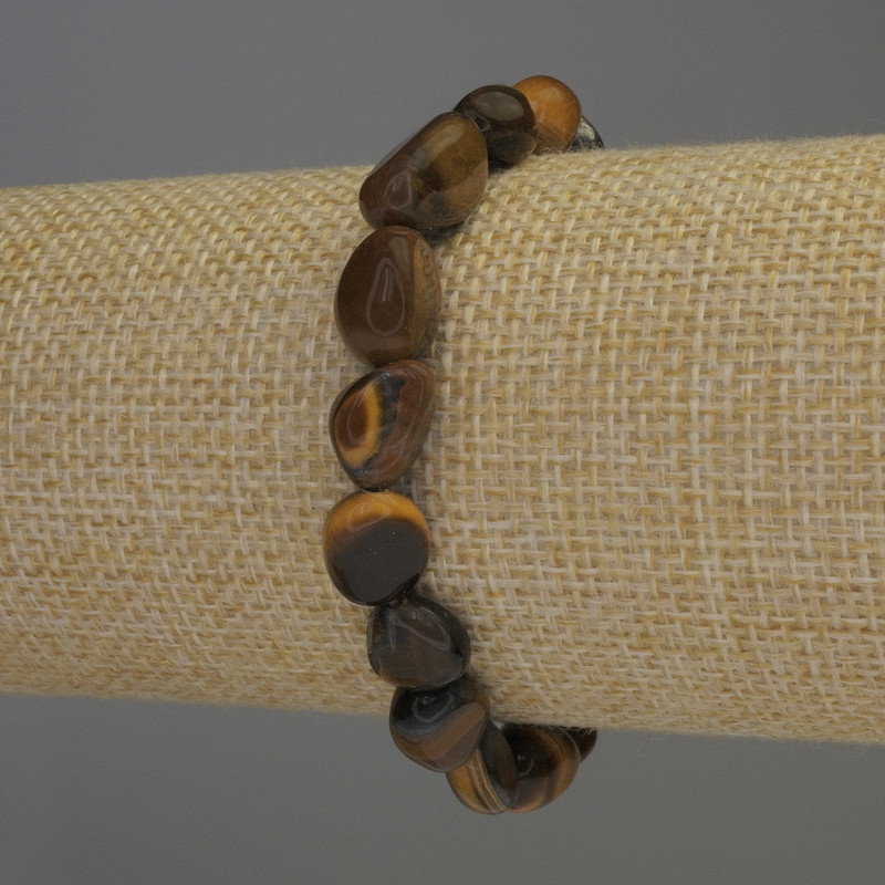 Bransoletka z tygrysiego oka - galetówka, średnica 10–12×9 mm, długość 18 cm, elastyczna
