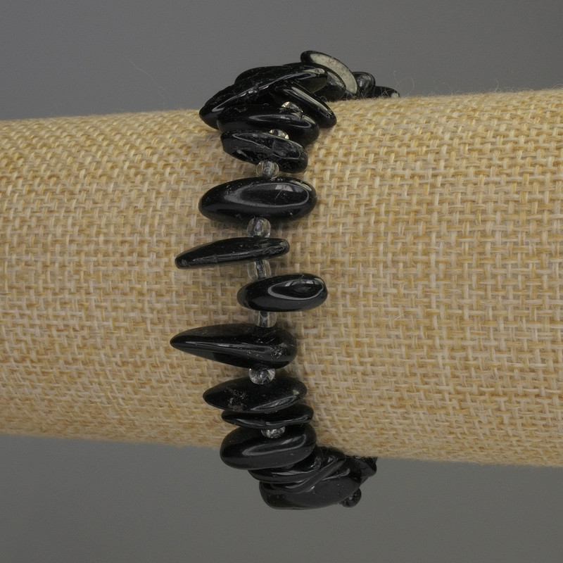 Bransoletka z agatu „Krusz igła”, średnica 14×3–4 mm, długość 18 cm, elastyczna