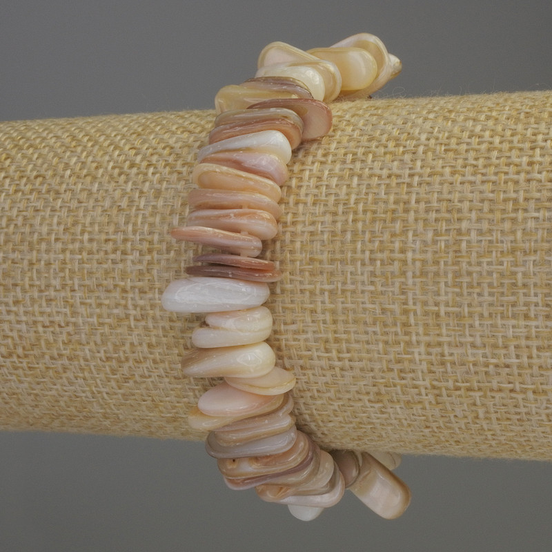 Bransoletka z masy perłowej w drobinkach, średnica 12-15×2-5 mm, długość 18 cm, elastyczna