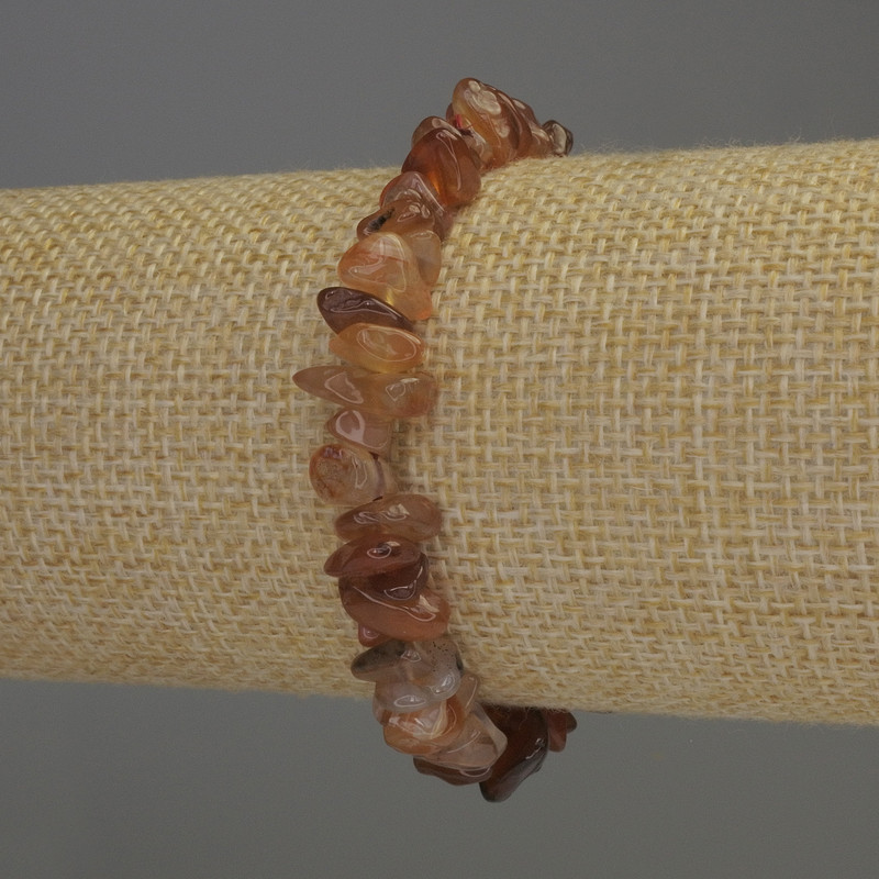 Bransoletka z karneolu, drobinka, średnica 7–12×4 mm, długość 18 cm, elastyczna