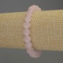 Bransoletka z różowego kwarcu, gładkie kulki o średnicy 8 mm, długość 18 cm, na gumce elastycznej