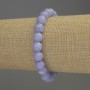 Bransoletka z agatu błękitnego (prasowana) - gładka kulka, 8 mm, długość 18 cm, elastyczna