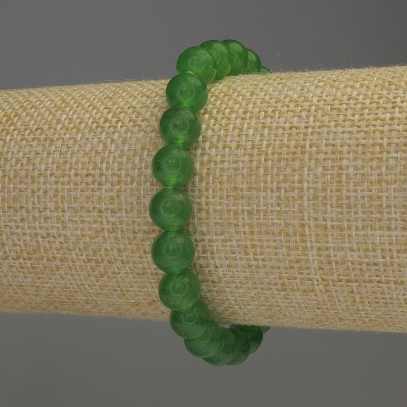 Bransoletka z chryzoprazu, gładkie kulki, średnica 8 mm, długość 18 cm, na elastycznej gumce
