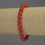 Bransoletka z koralu, gładkie kulki, średnica 7 mm, długość 18 cm, na elastycznej gumce