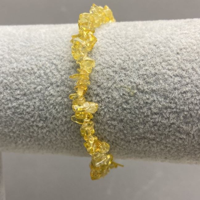 Bransoletka z drobinkami cytrynu, średnica 6×3 mm ±, długość 18 cm ±, na elastycznej gumce