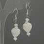 Kolczyki Perlamurt w kształcie serca 12 mm +-, rondel 5x3 mm +-, długość 45 mm+-