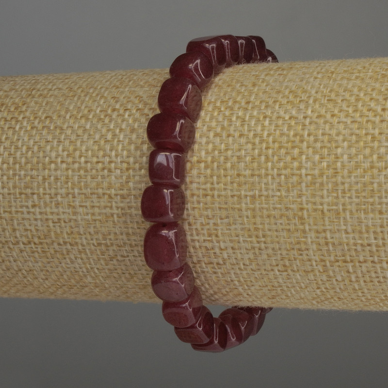 Bransoletka z turmalinu w kostkach, średnica 7×7 mm, długość 18 cm, elastyczna