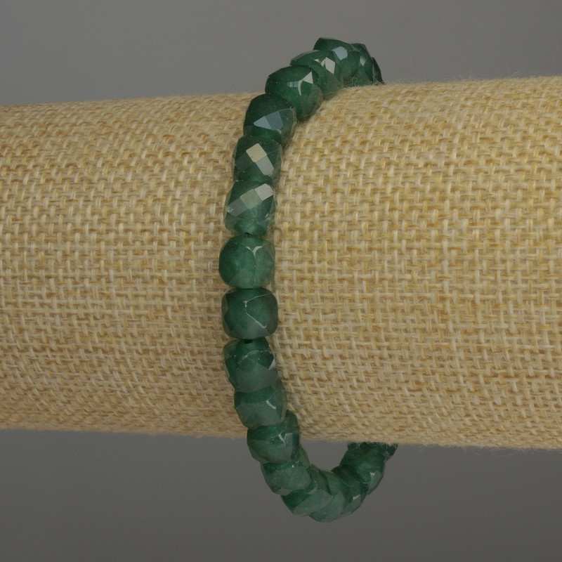 Bransoletka z fasetowanego chryzoprazu, kostki 7×7 mm, długość 18 cm, na elastycznej gumce