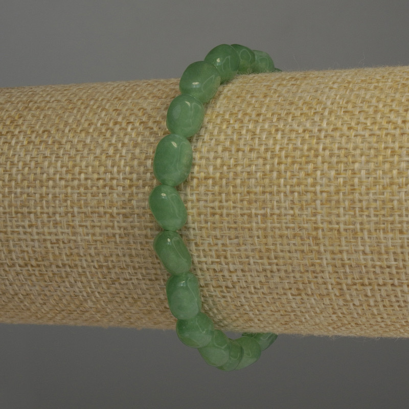 Bransoletka z nefrytu fasetowanego, o średnicy 10×6 mm, długości 18 cm, na elastycznej gumce