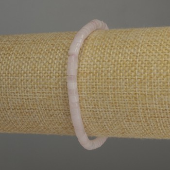 Bransoleta z różowego kwarcu, koraliki w kształcie rondeli o wymiarach 4,5 × 3 mm, długość 18 cm, na elastycznej gumce